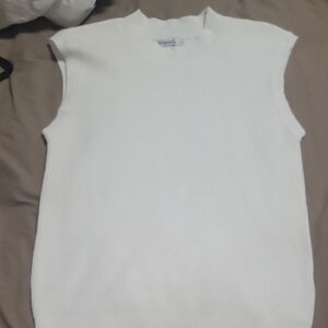 Sleeveless Ribbed Tank Top - White